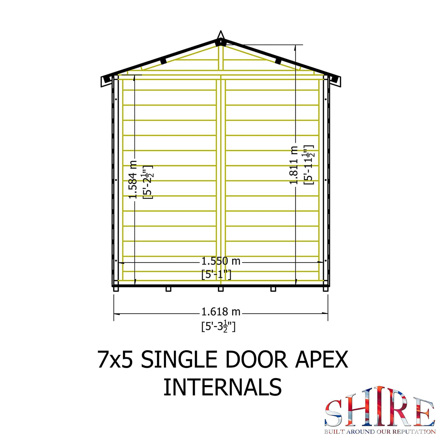Shiplap 7 x 5 Shiplap Apex Shed
