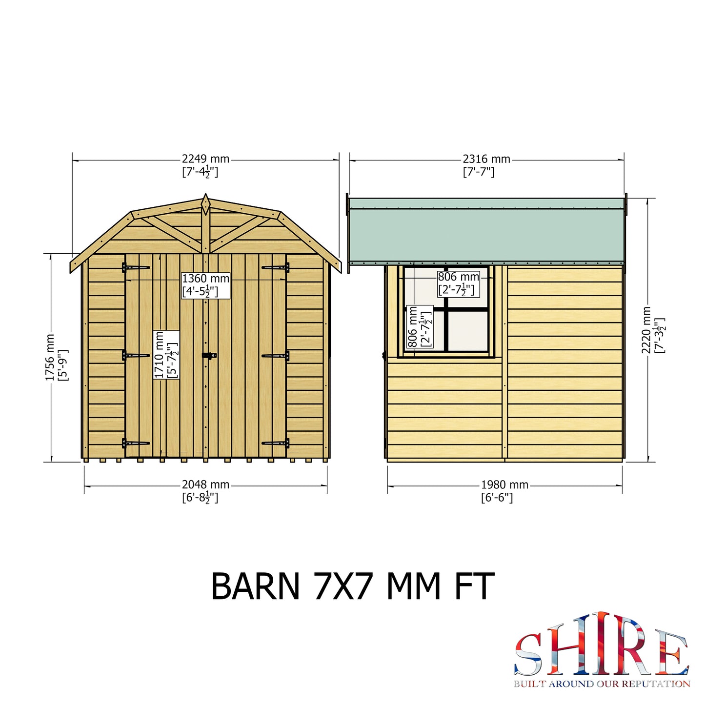 Barn 7 x 7 Shiplap Apex Shed
