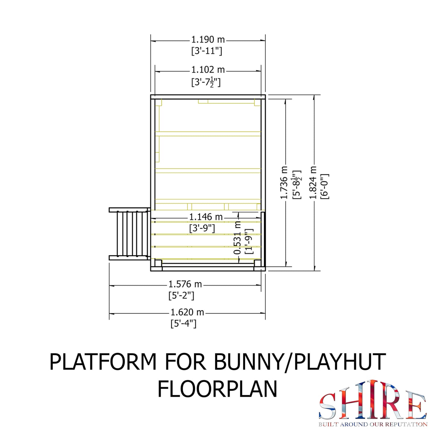 Bunny With Platfom 6x4 Playhouse
