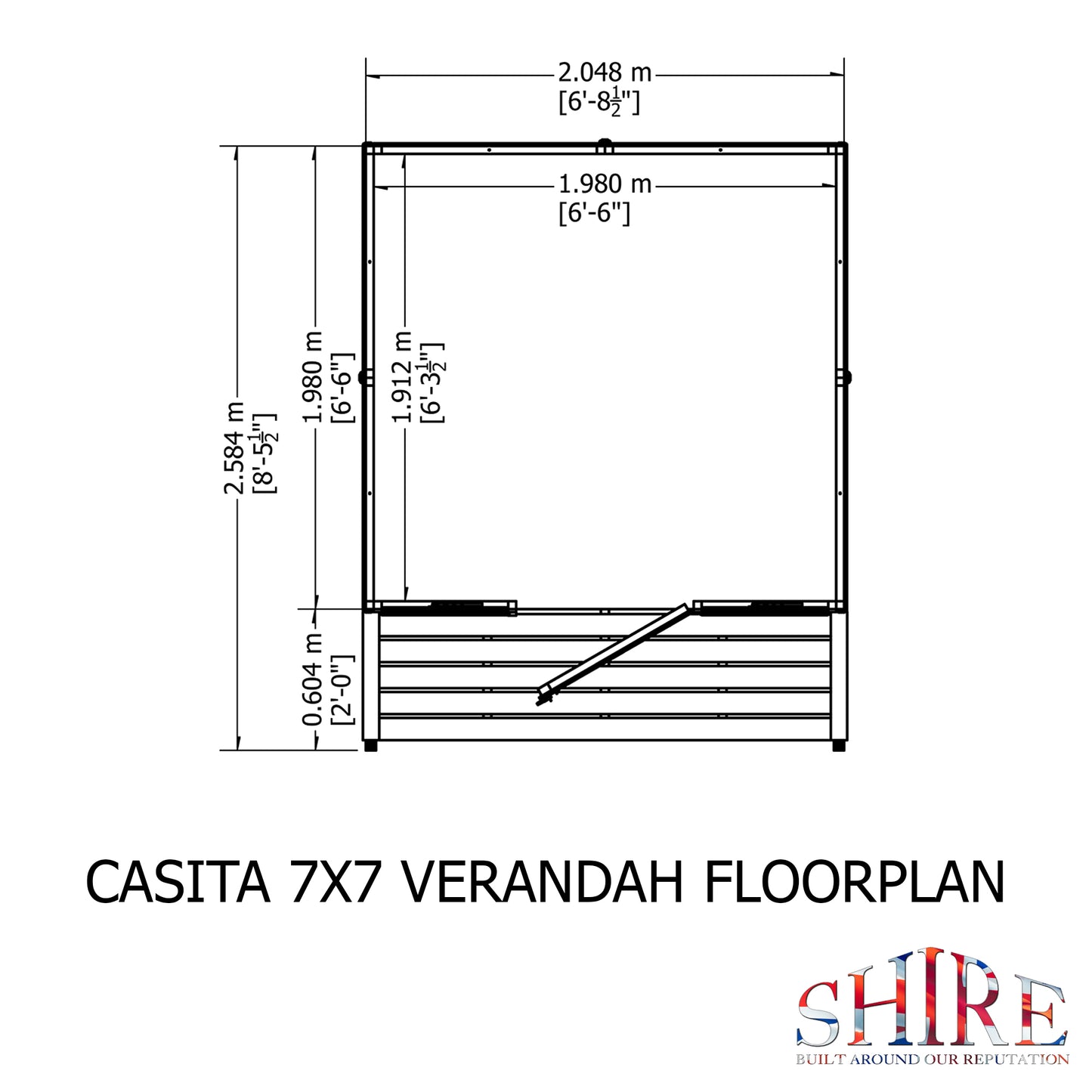 Casita with Verandah Shiplap Apex Shed