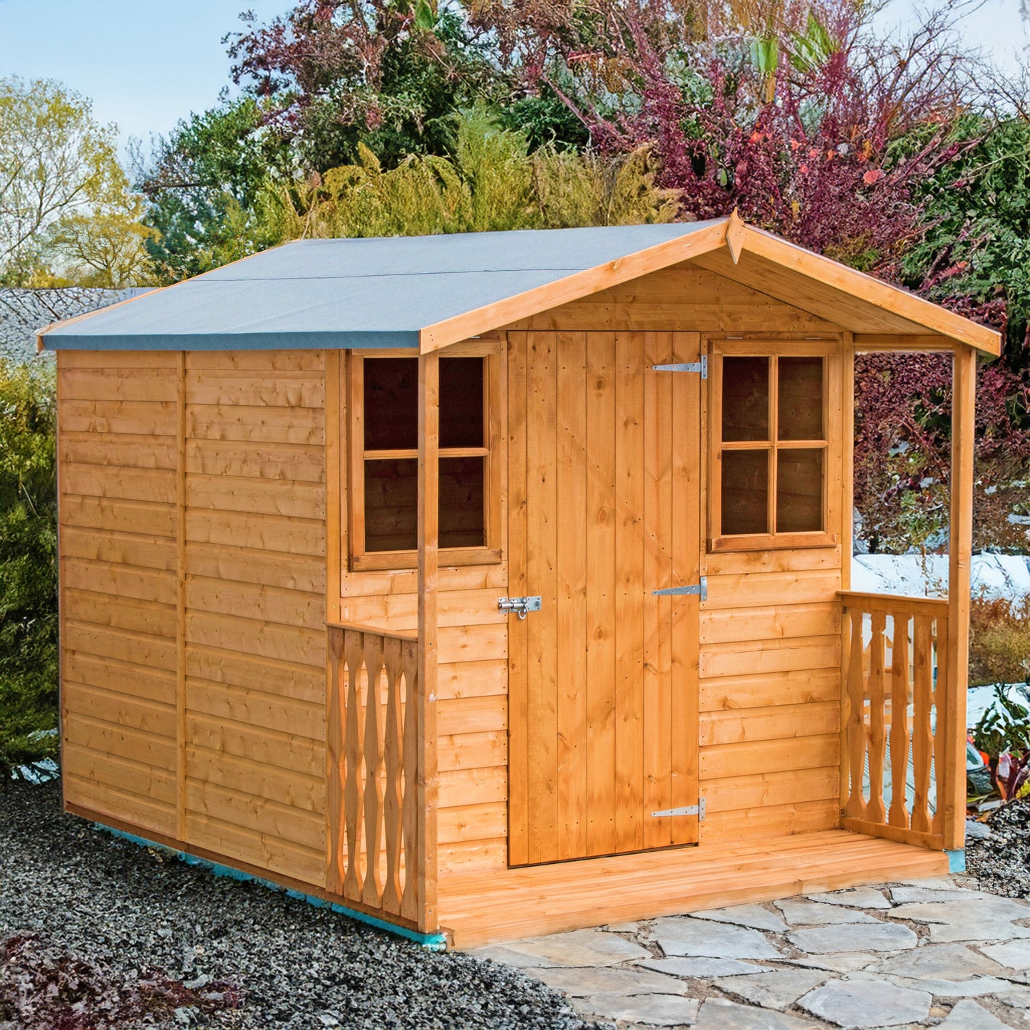 Casita with Verandah Shiplap Apex Shed