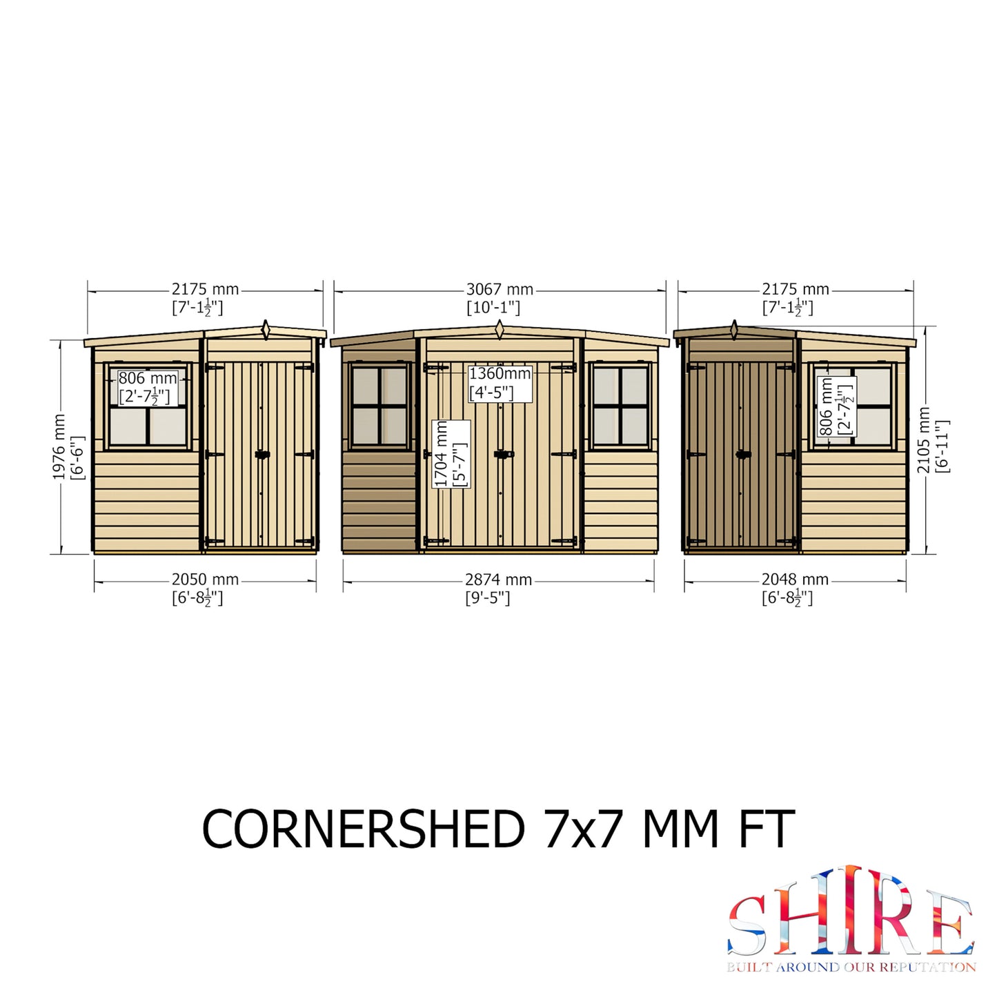Shiplap Corner Shed 7 x 7