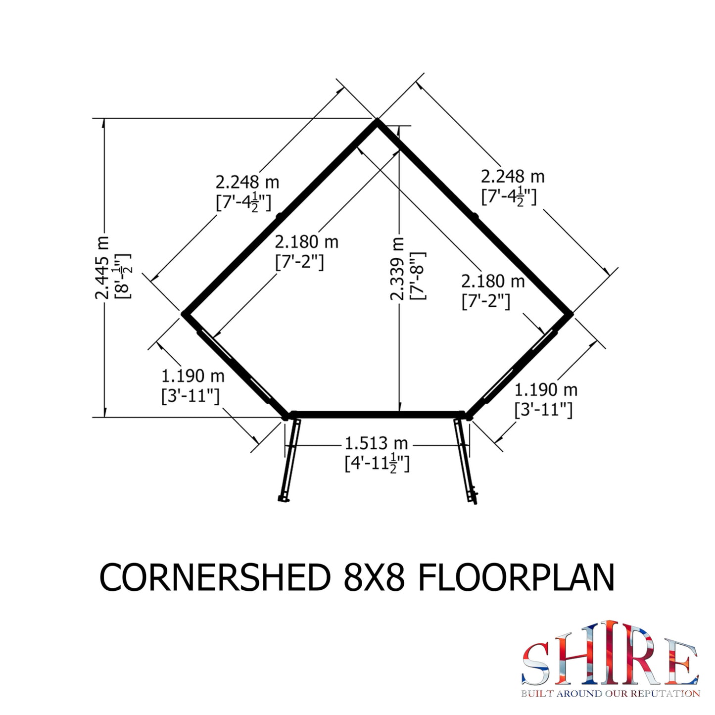 Shiplap Corner Shed 8 x 8