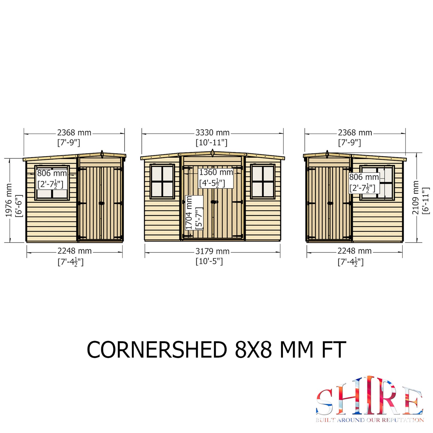 Shiplap Corner Shed 8 x 8