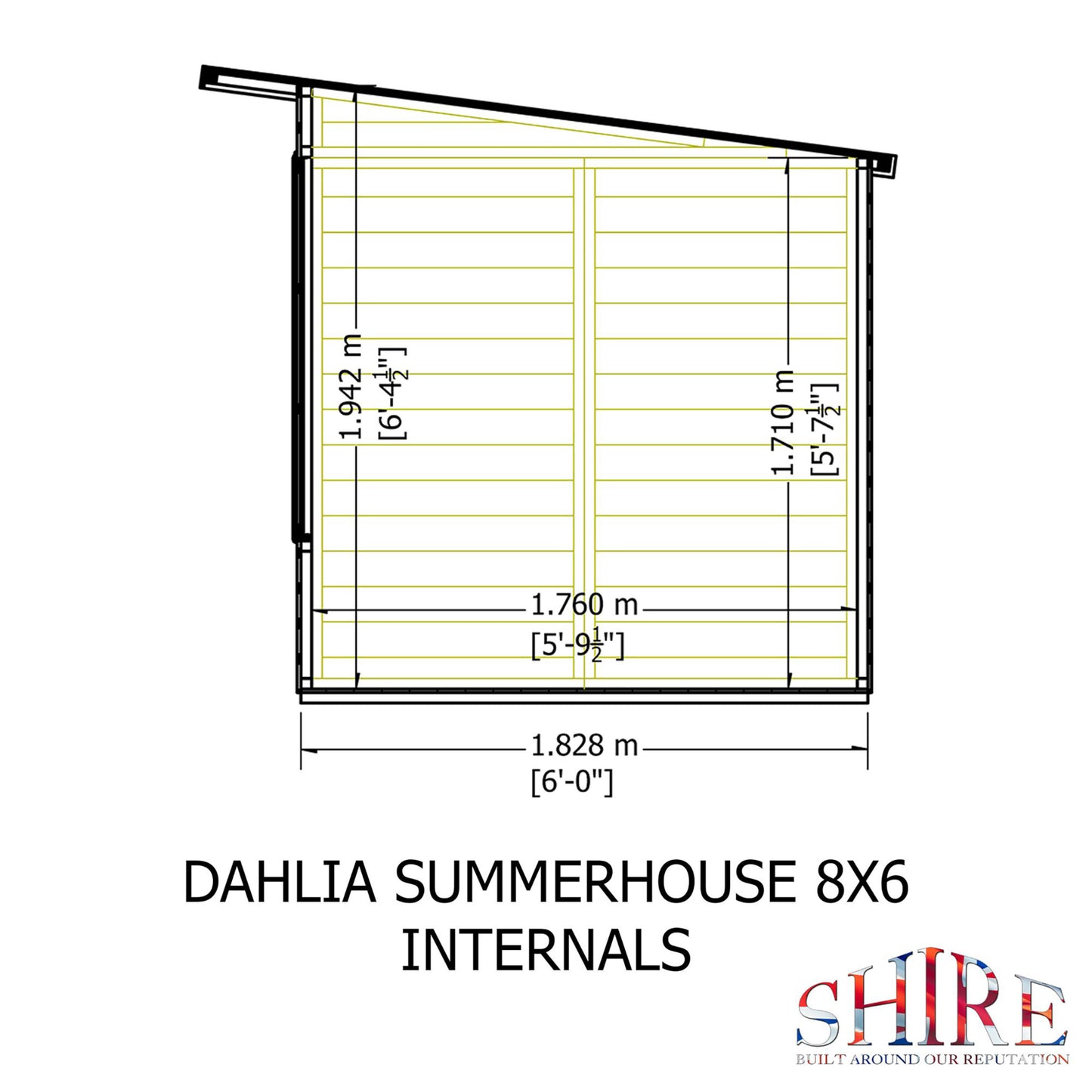 Dahlia 8x6 Pent Summerhouse