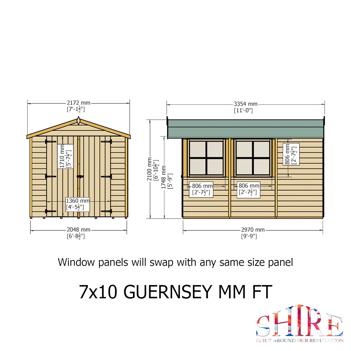 Guernsey 7 x 10 Shiplap Apex Shed