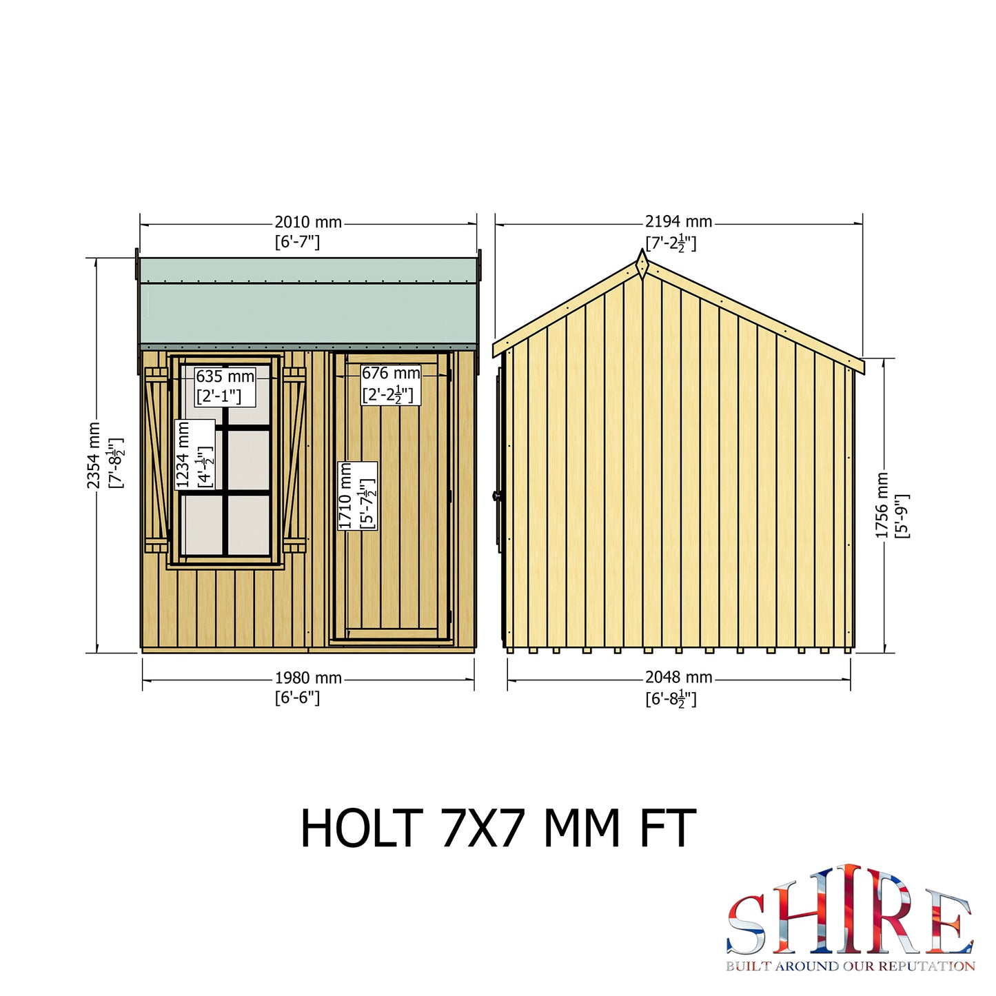 Holt 7 x 7 Shiplap Apex Shed