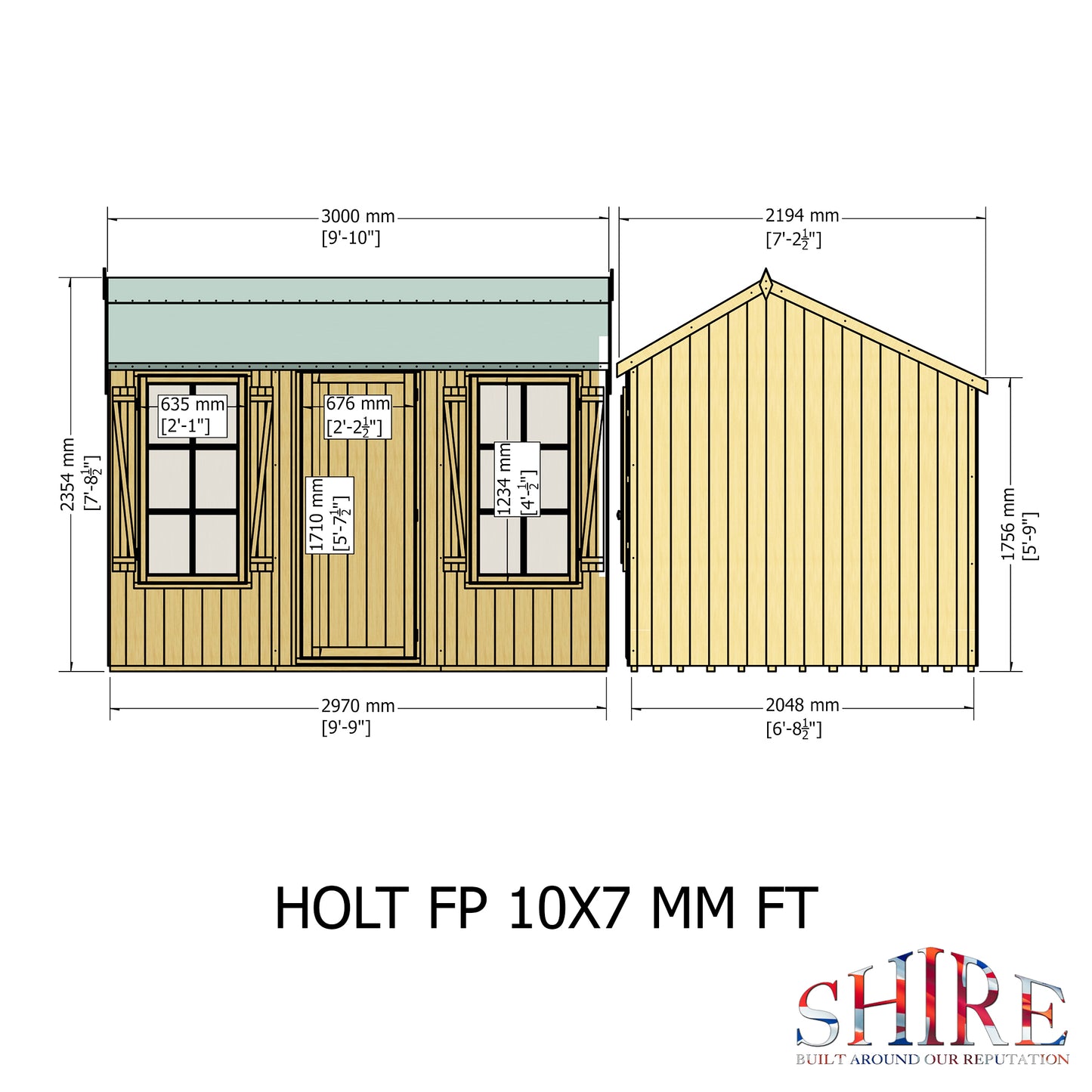 Holt 7 x 10 Shiplap Apex Shed