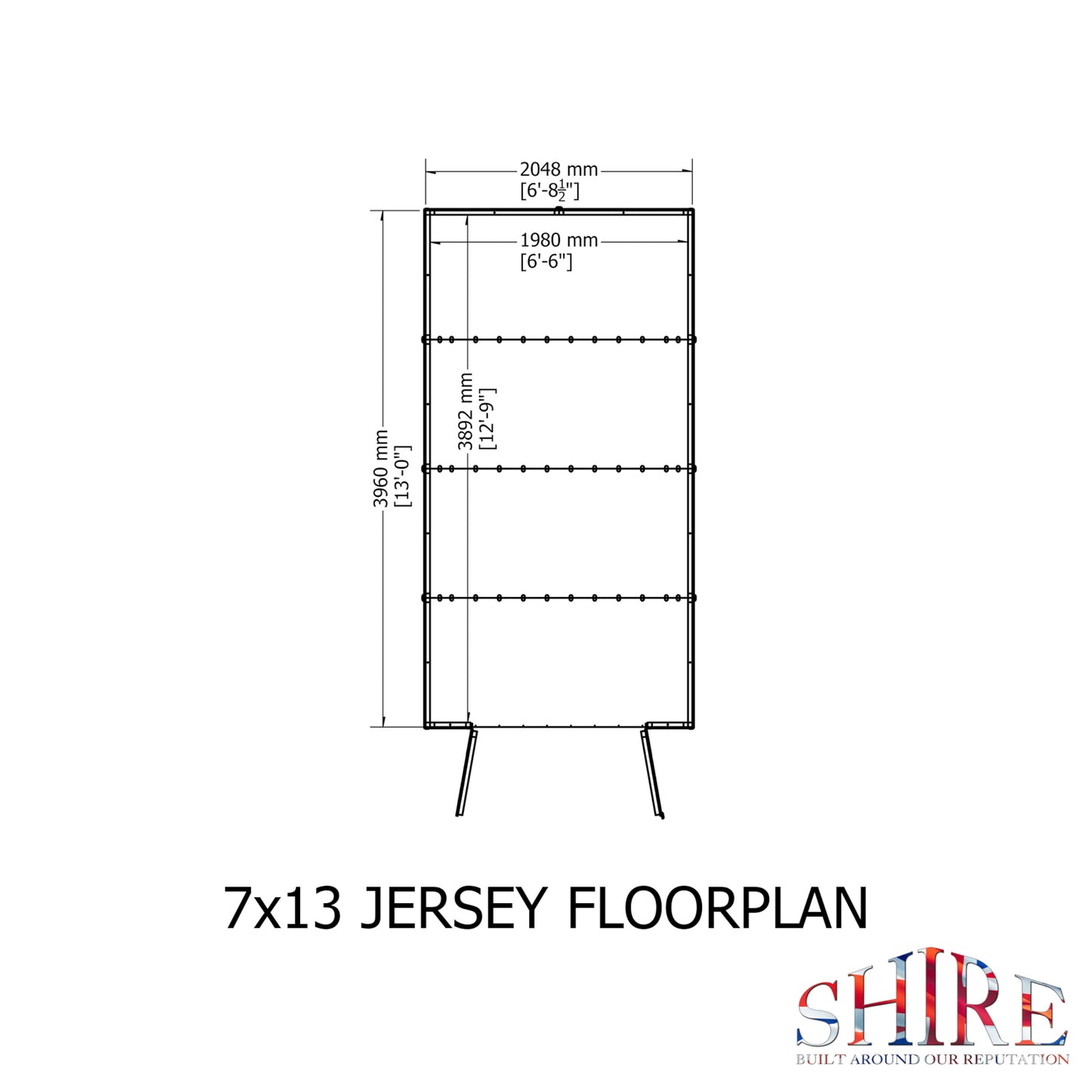 Jersey 7 x 13 Shiplap Apex Shed