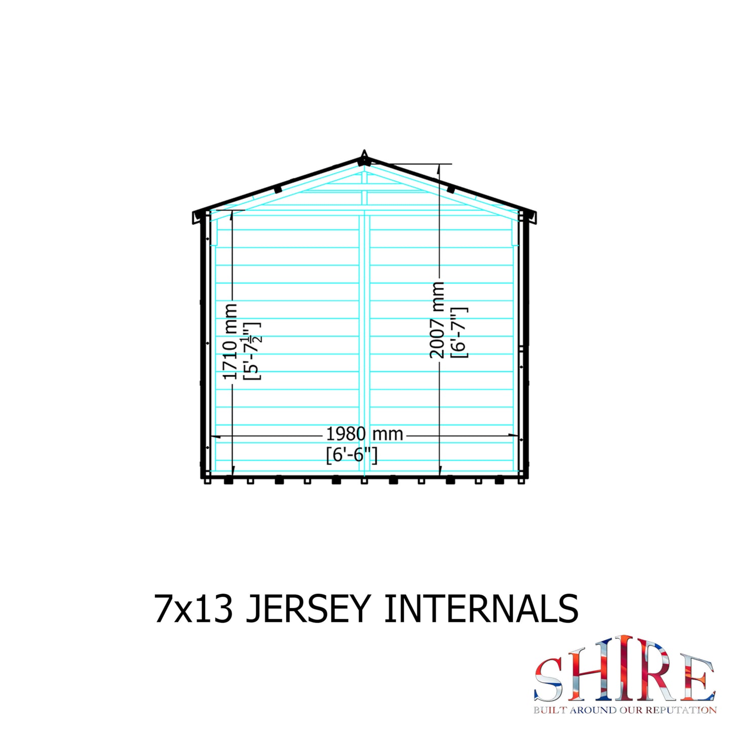 Jersey 7 x 13 Shiplap Apex Shed