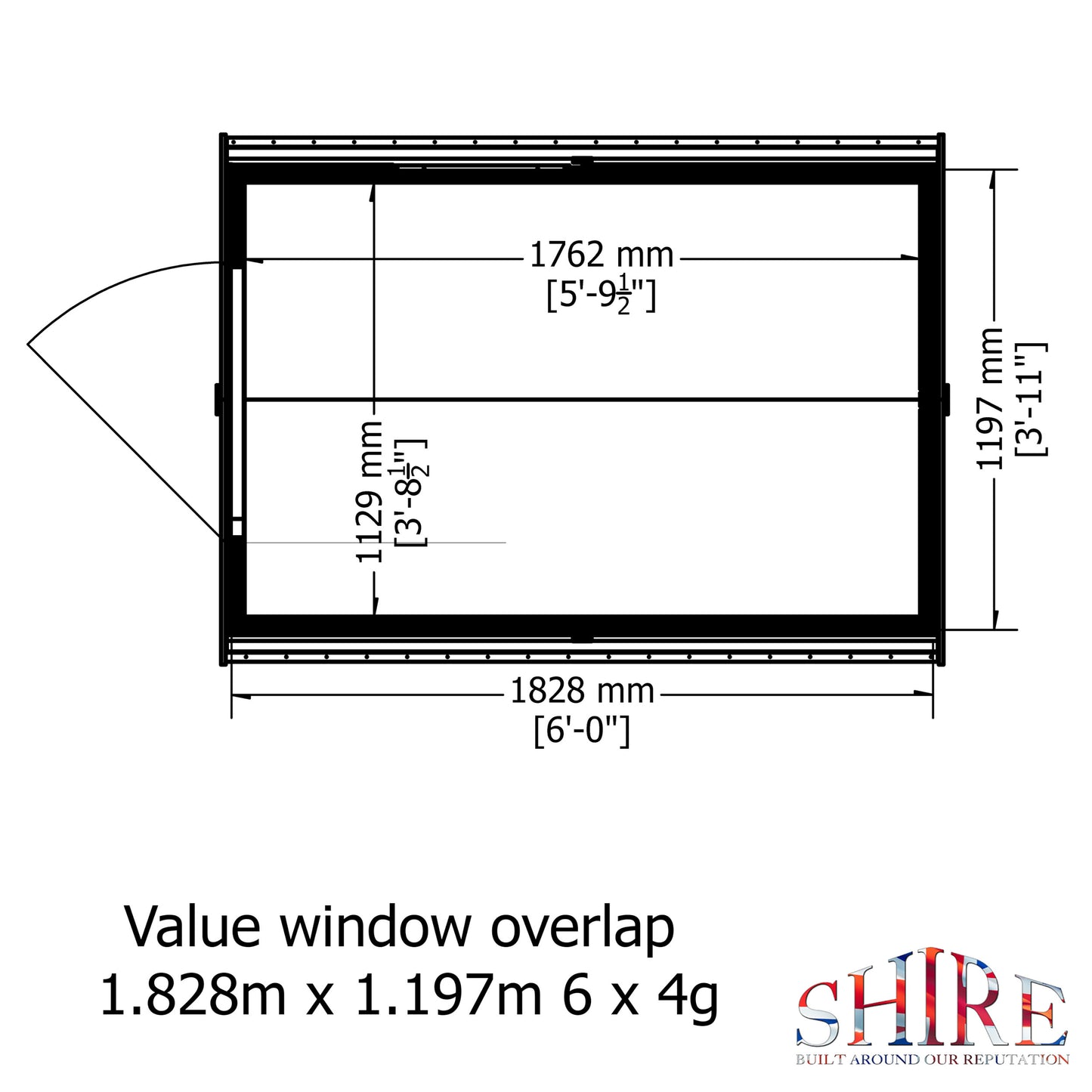 Garden Value Overlap 6 x 4 Shed with window