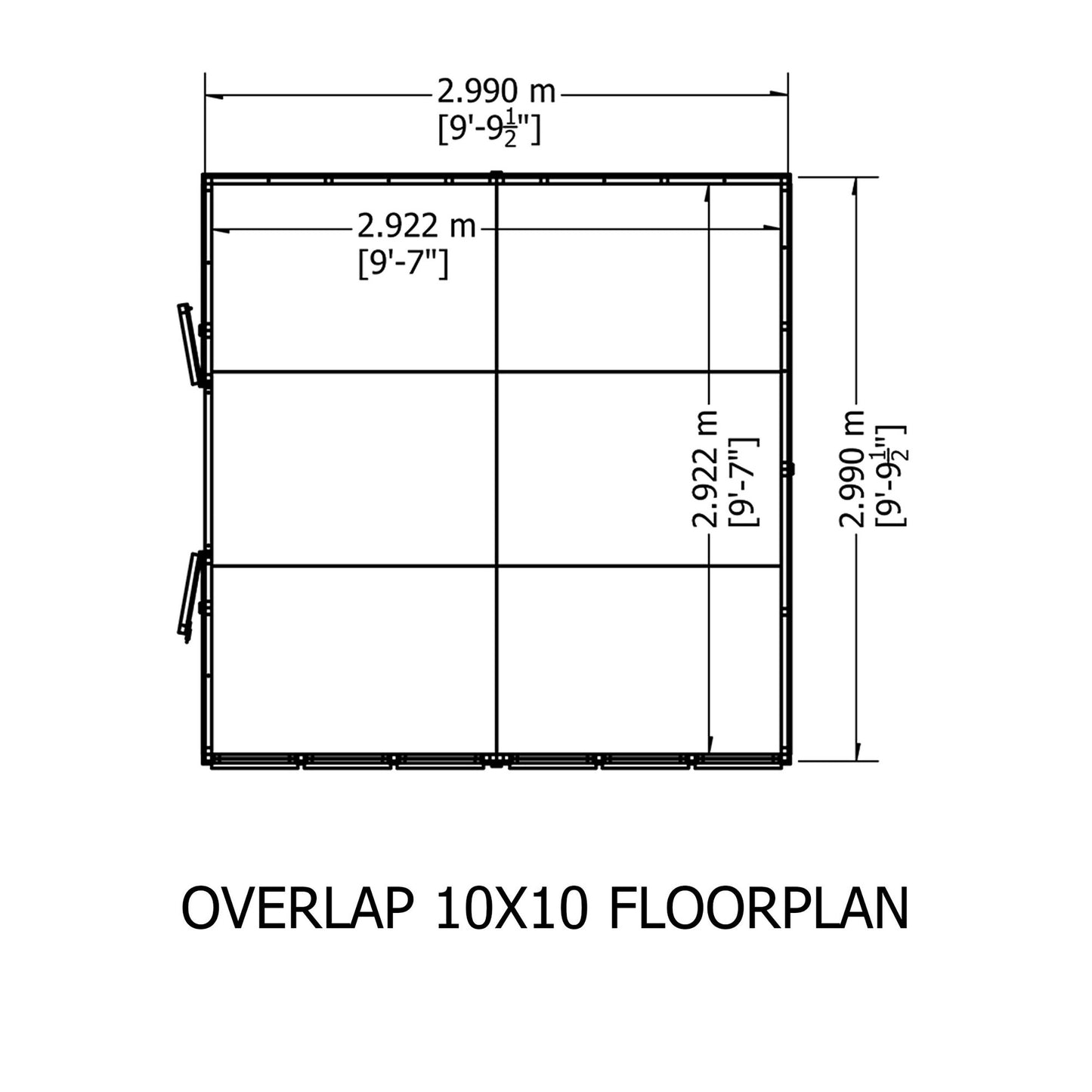 Garden Value Overlap 10 x 10 Apex Shed