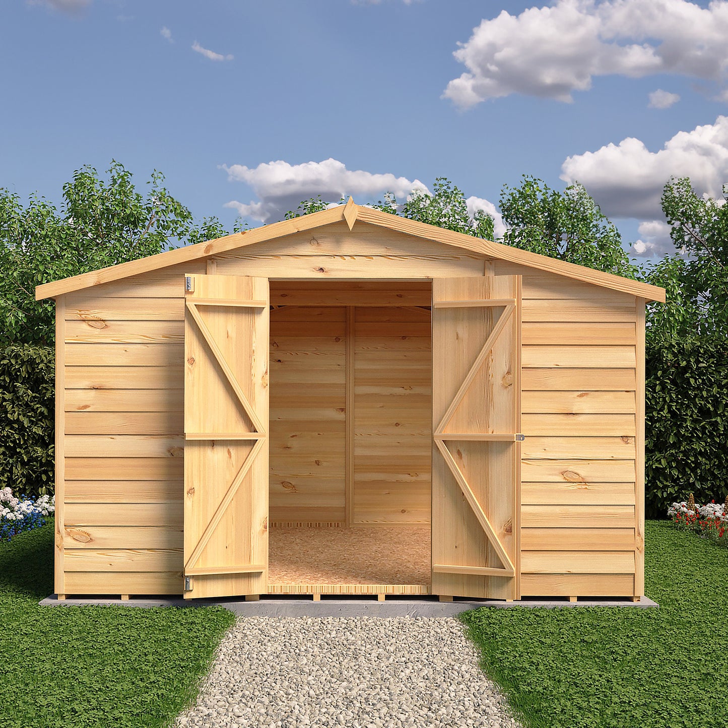 Garden Value Overlap 10 x 10 Apex Shed