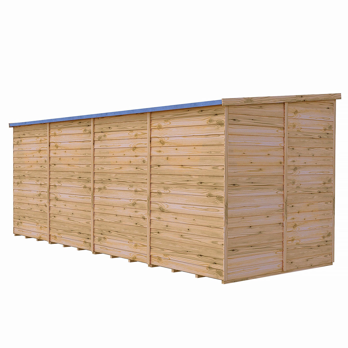 Garden Value 16 x 6 Overlap Pent Shed with windows