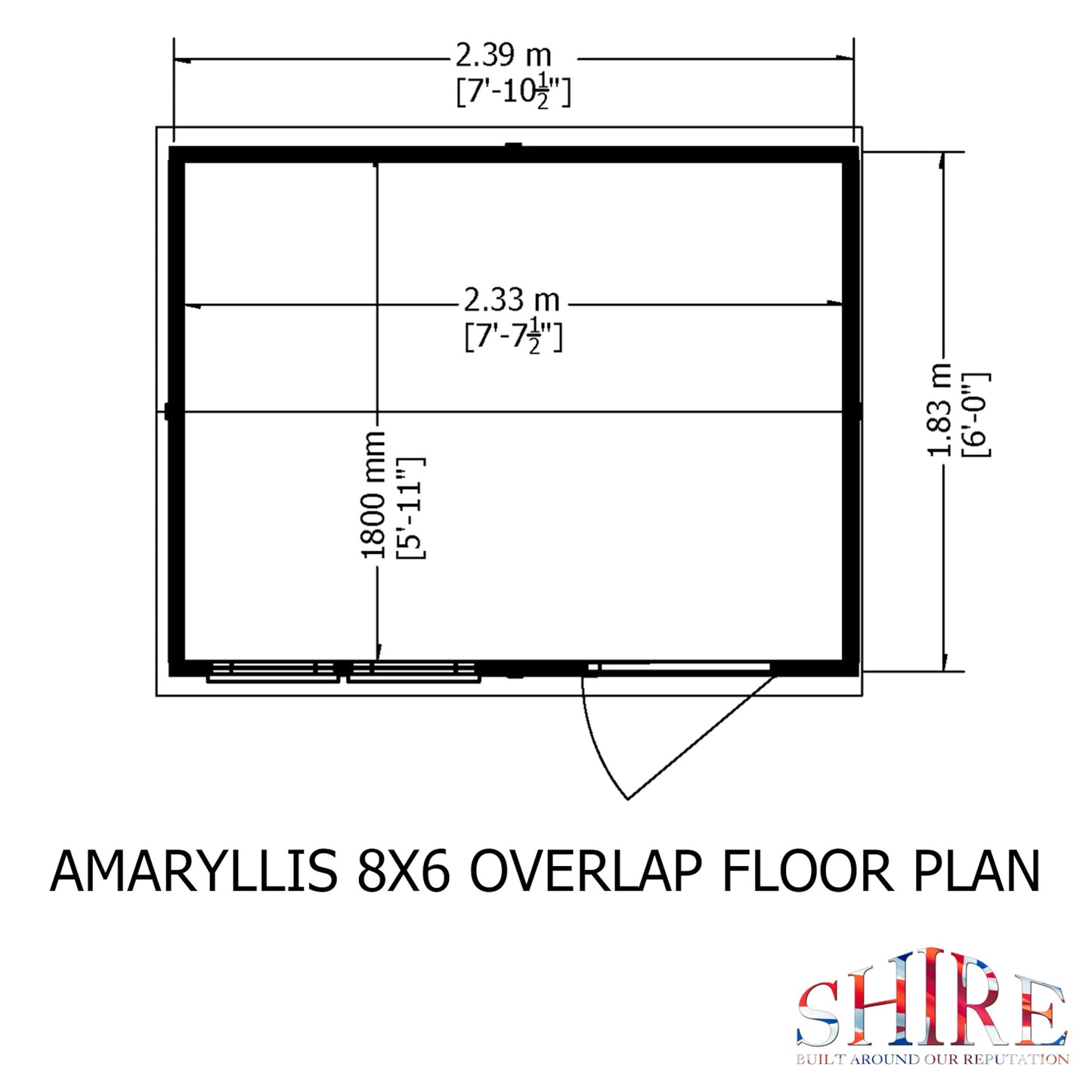 Garden Value Overlap 6 x 8 Reverse Apex Shed