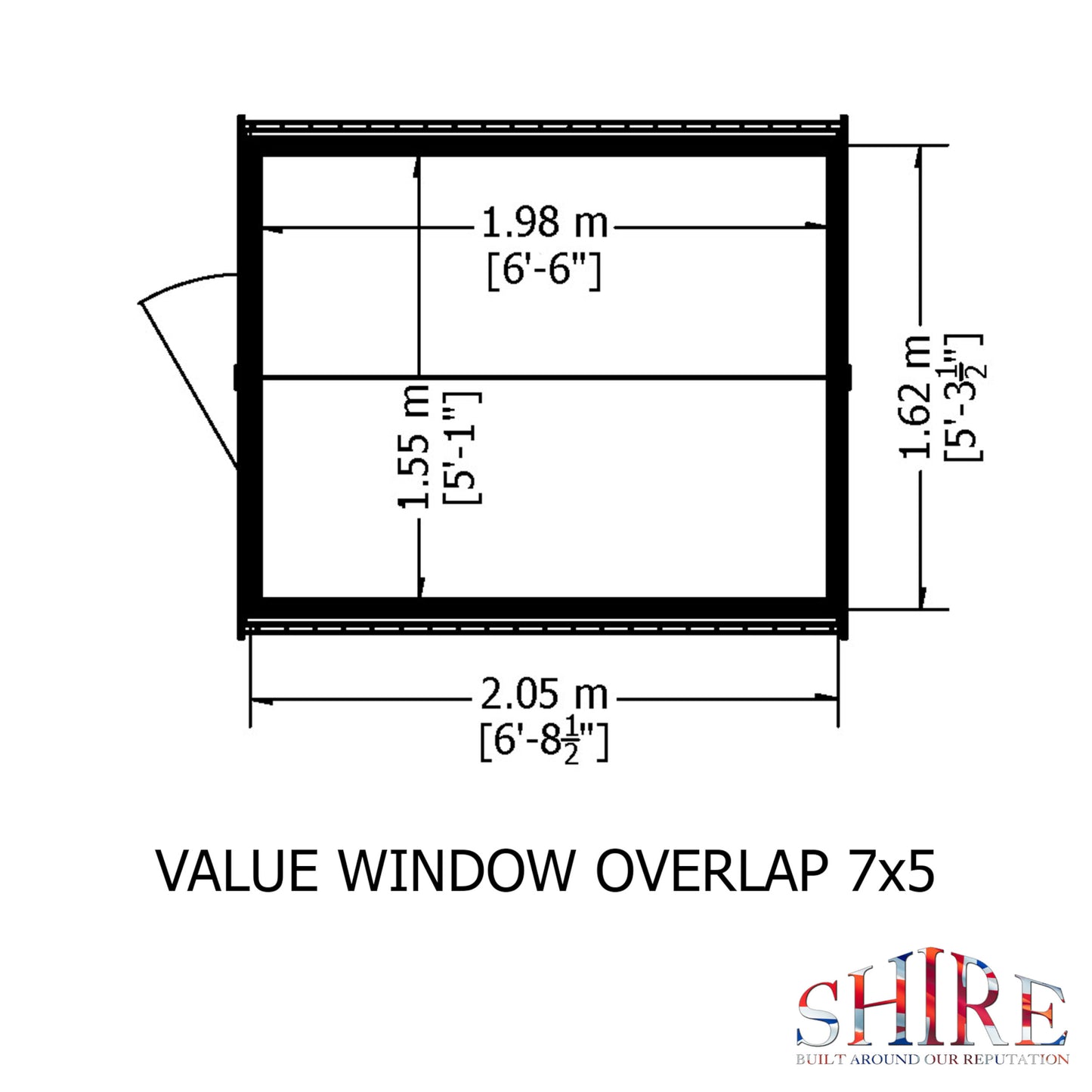 Garden Value Overlap 7 x 5 Shed with window