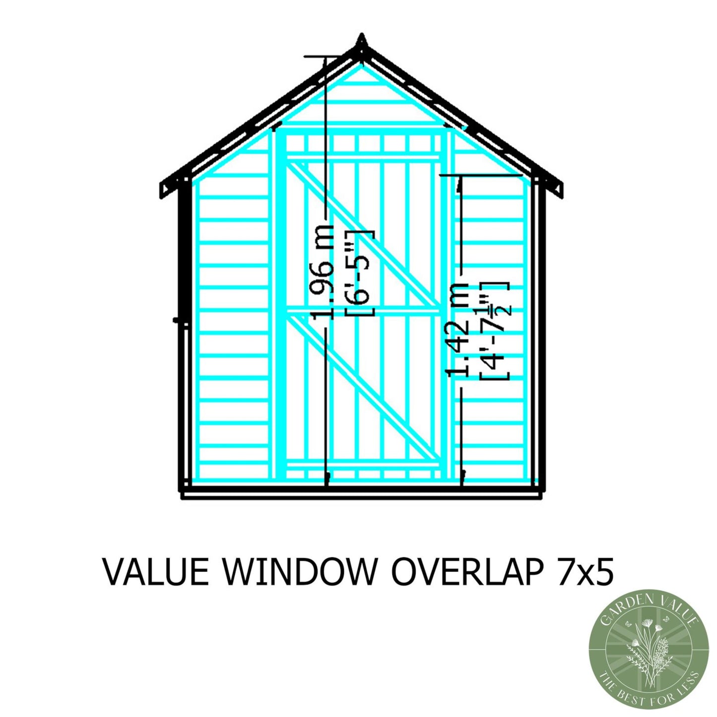 Garden Value Overlap 7 x 5 Shed with window