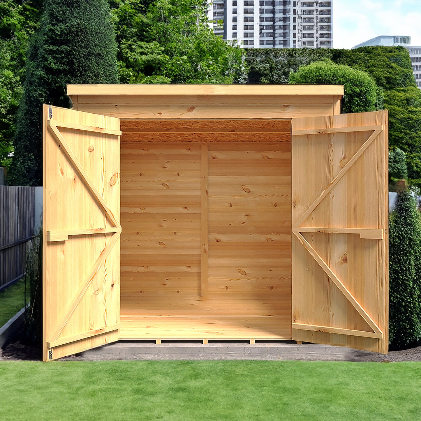 Pent 7 x 5 Double Door Shiplap Shed