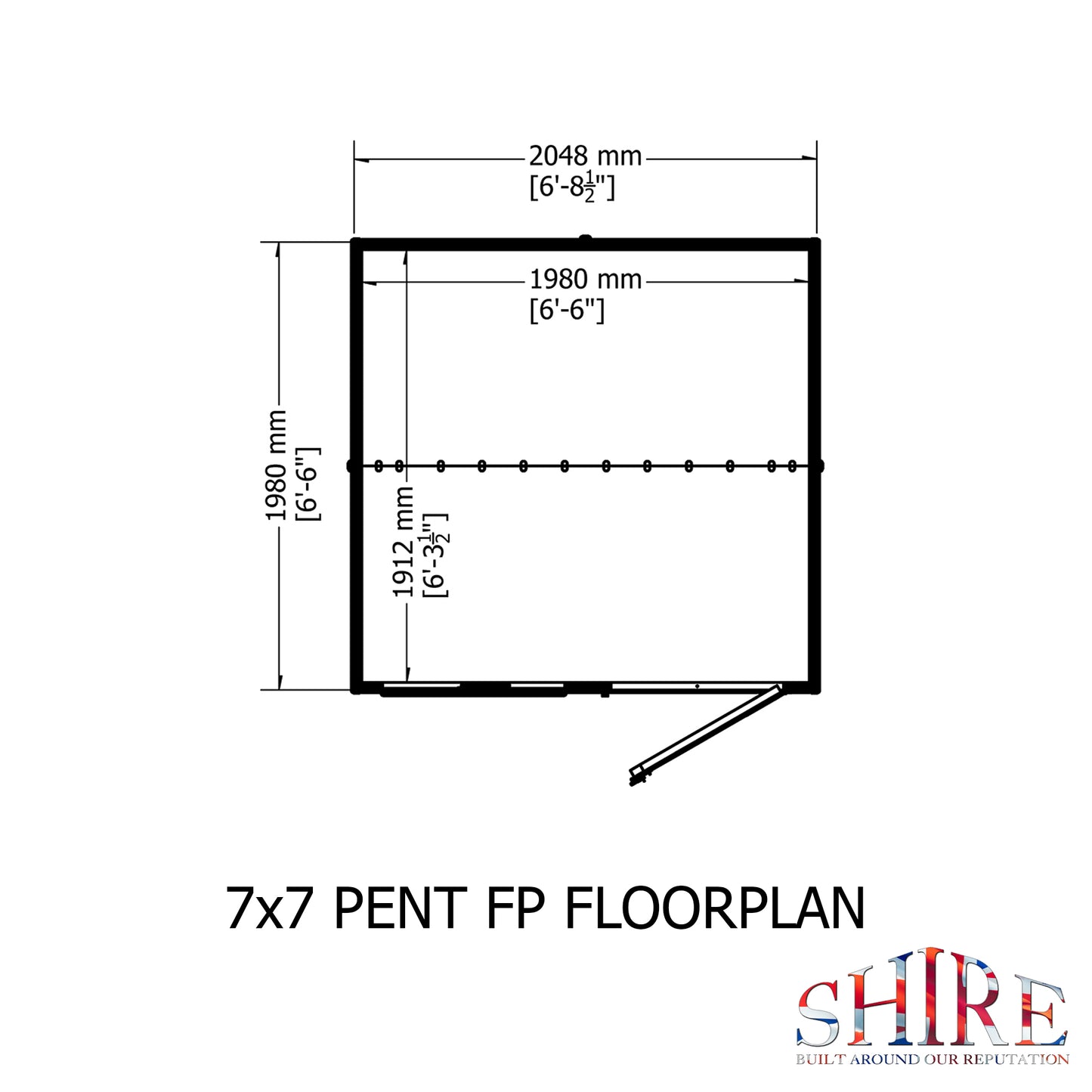 Pent 7 x 7 Shiplap Shed