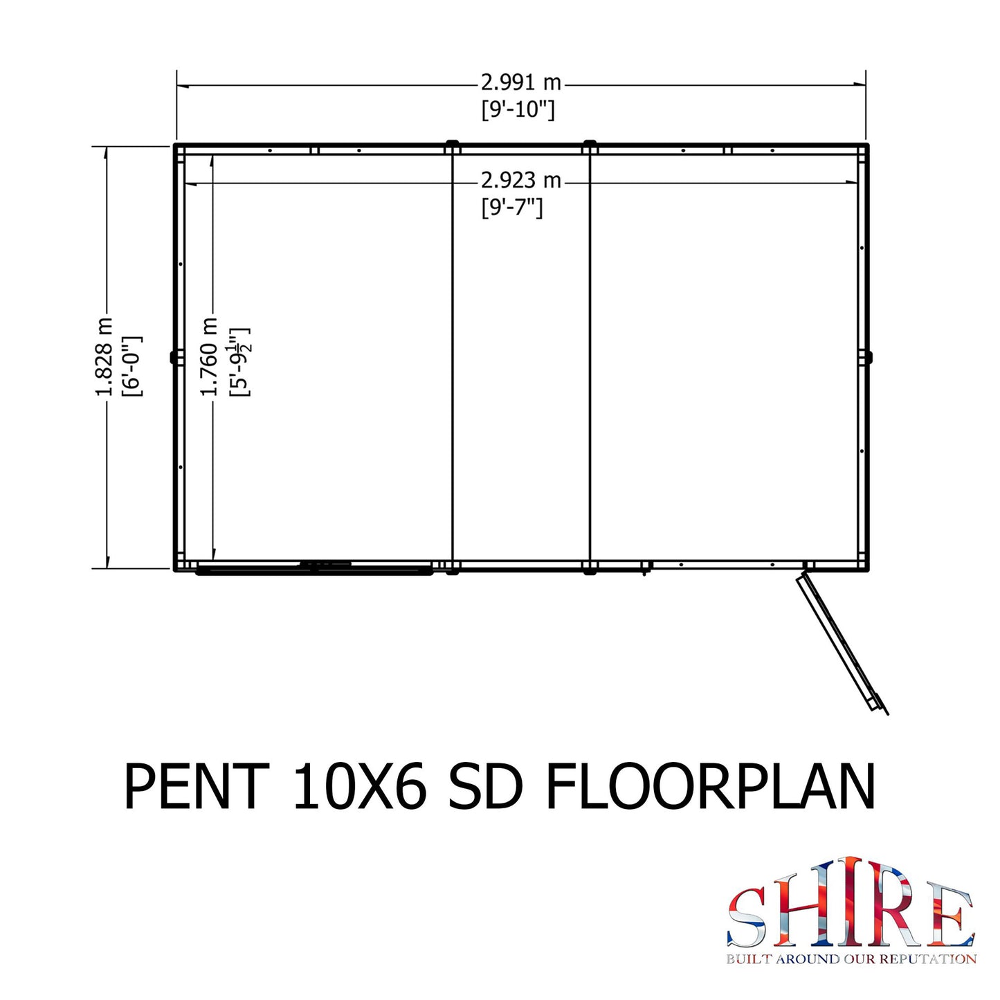 Pent 10 x 6 Shiplap Shed