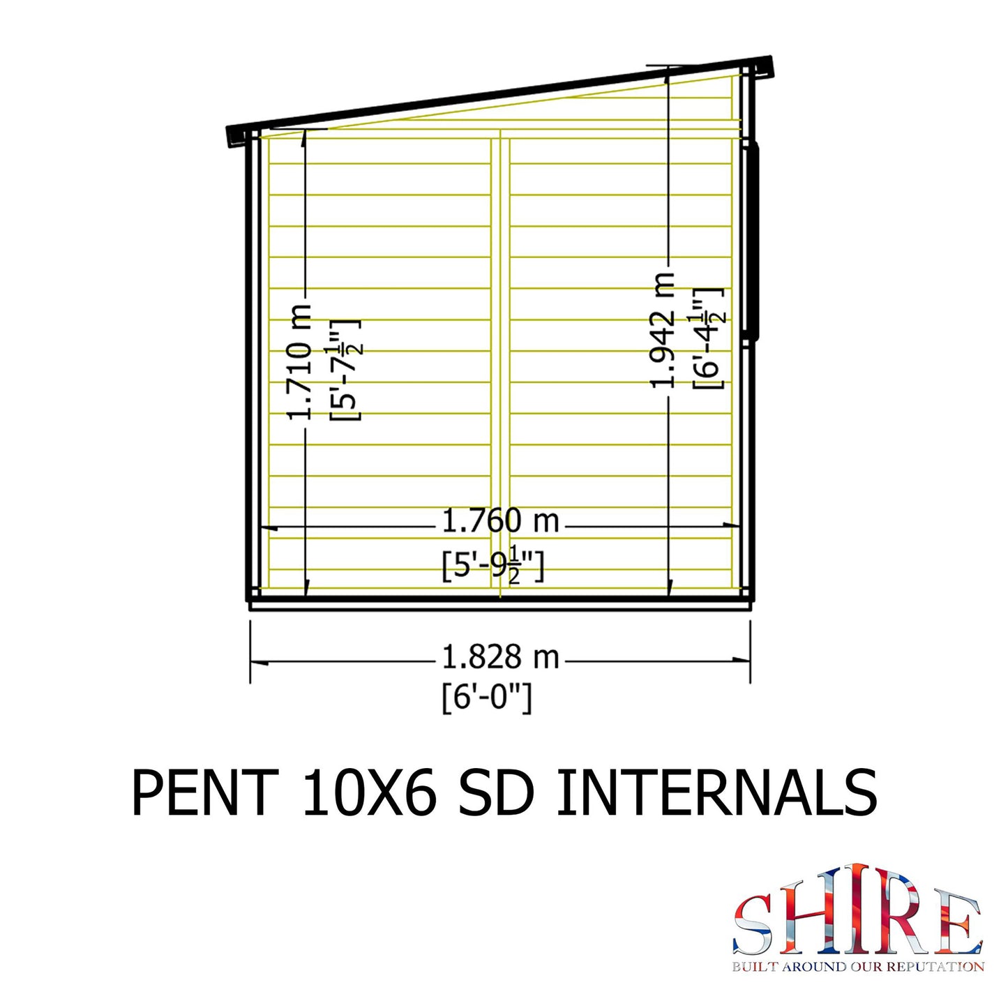 Pent 10 x 6 Shiplap Shed