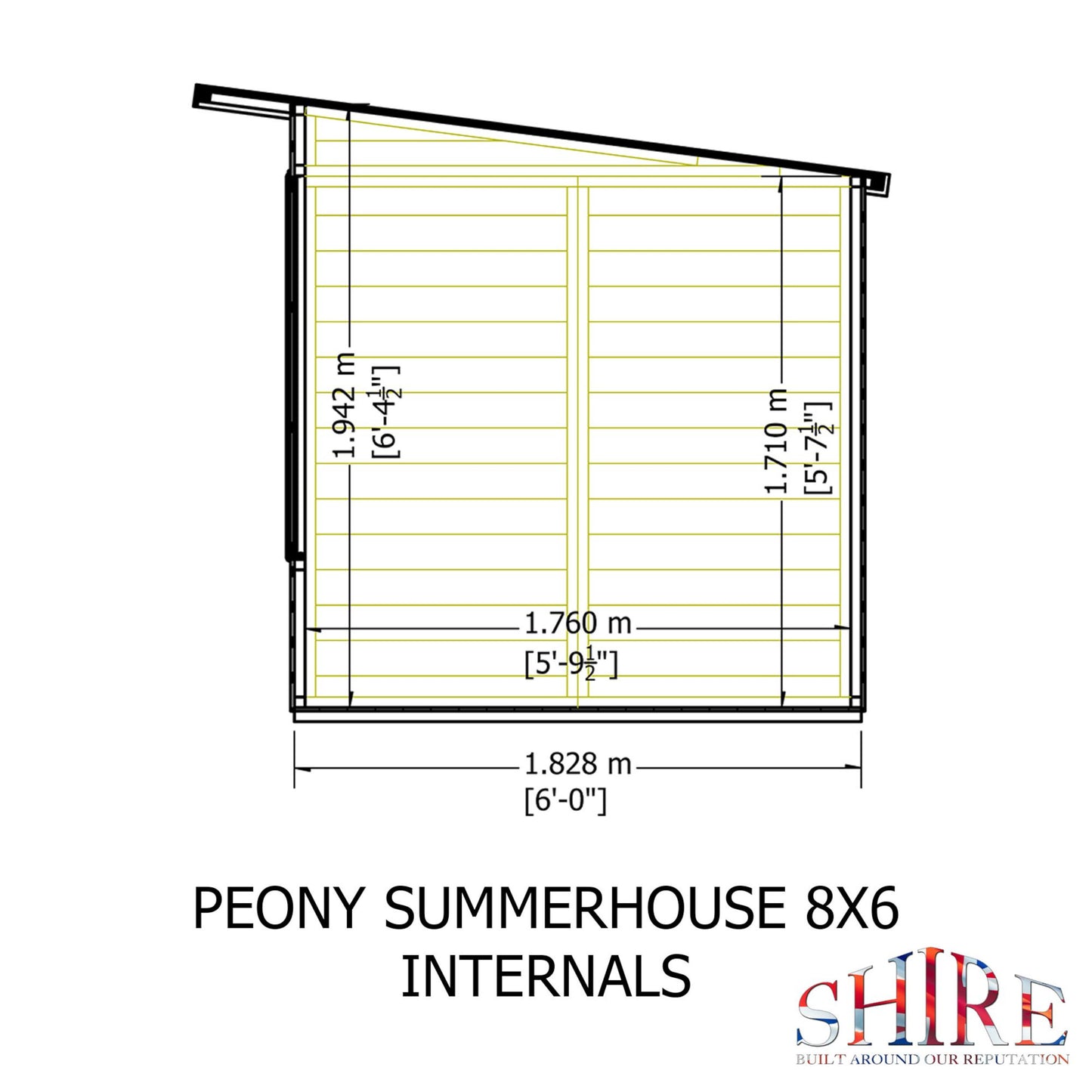 Peony 8x6 Pent Summerhouse