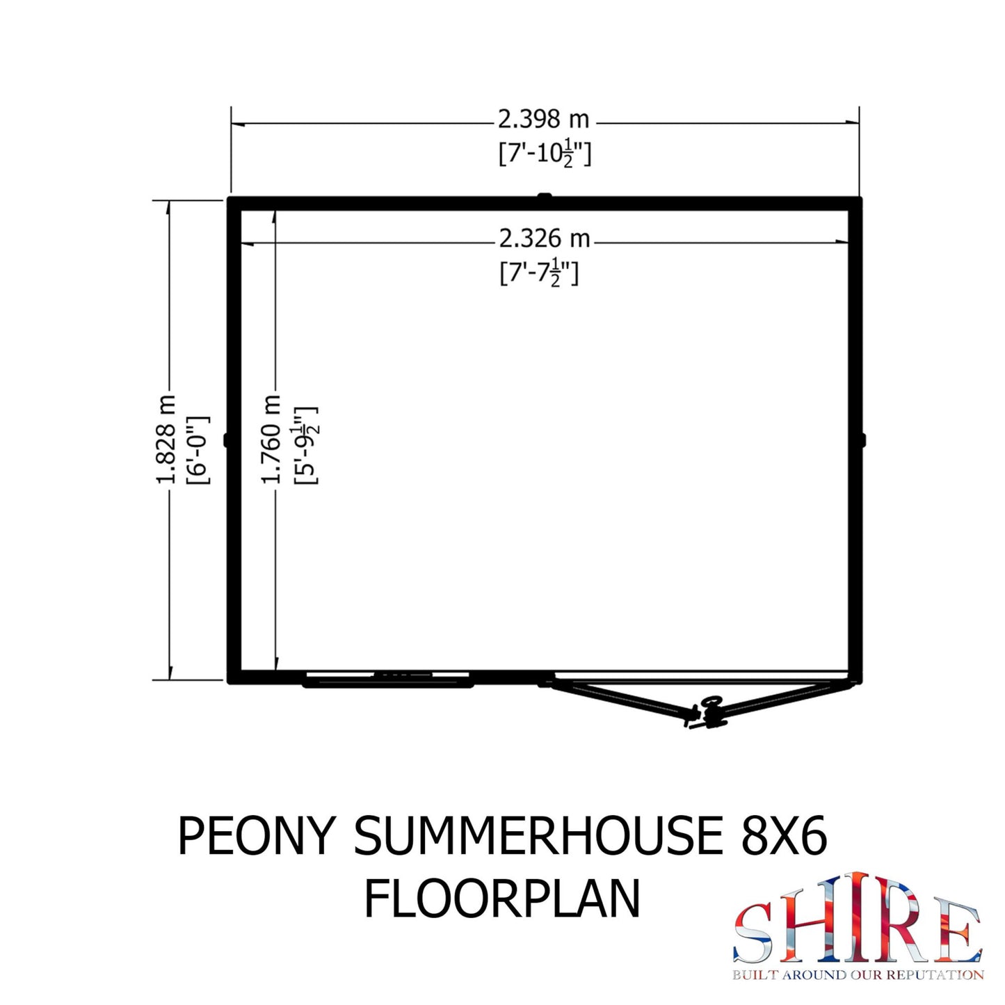 Peony 8x6 Pent Summerhouse