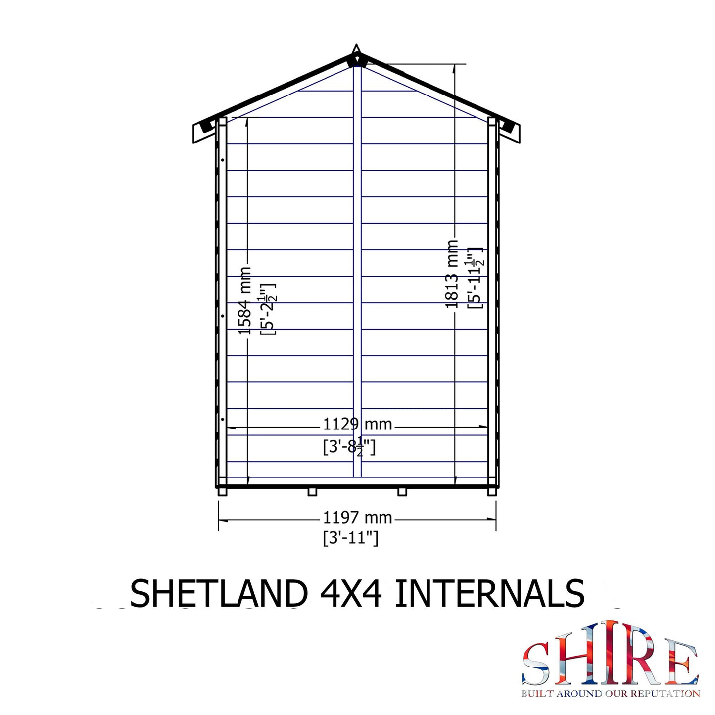 Shetland 4 x 4 Shiplap Apex Shed