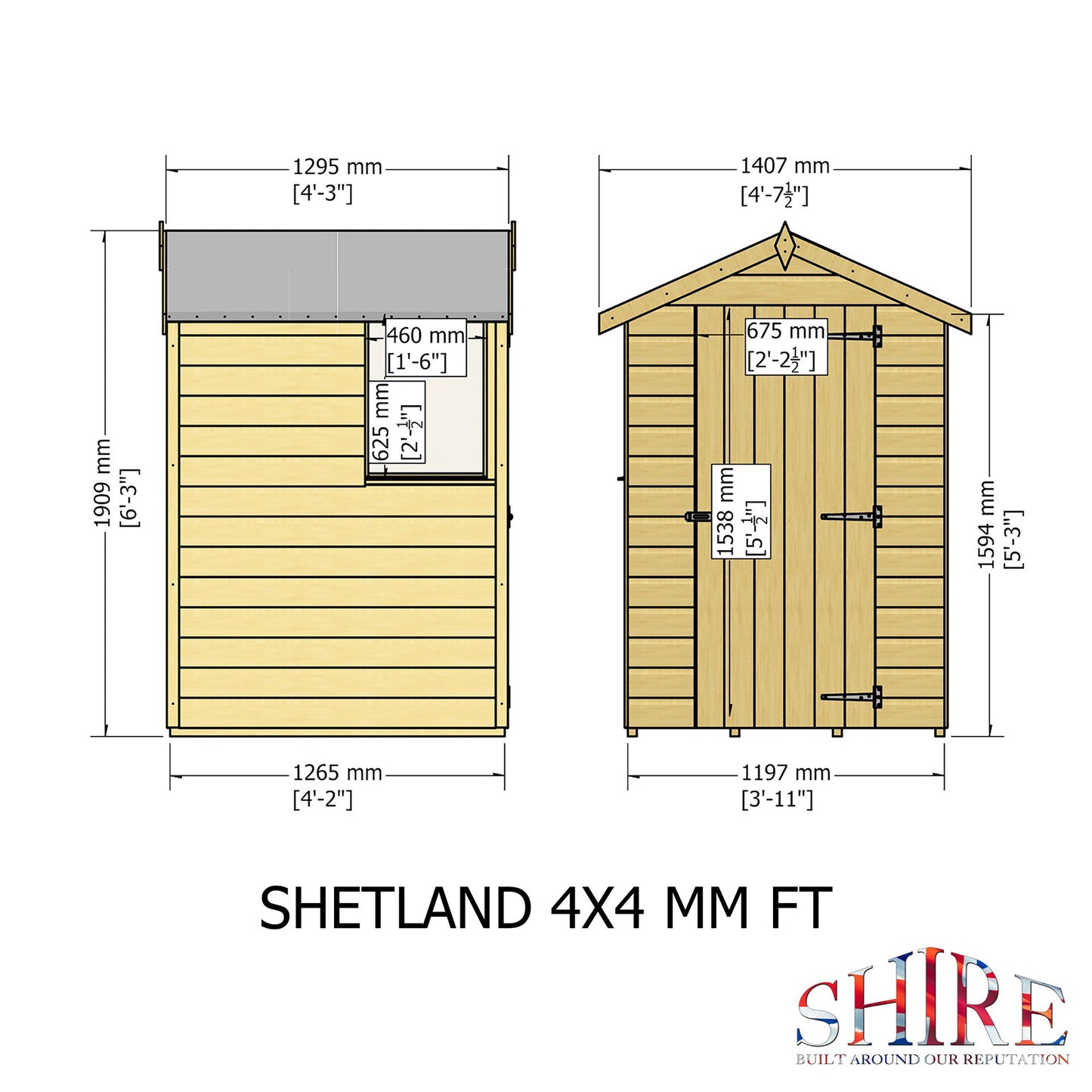 Shetland 4 x 4 Shiplap Apex Shed