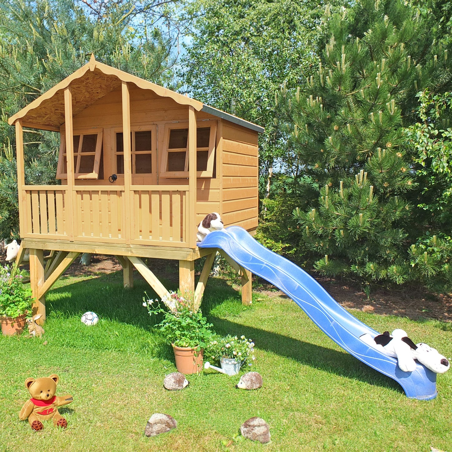 Stork Playhouse with platform and Slide