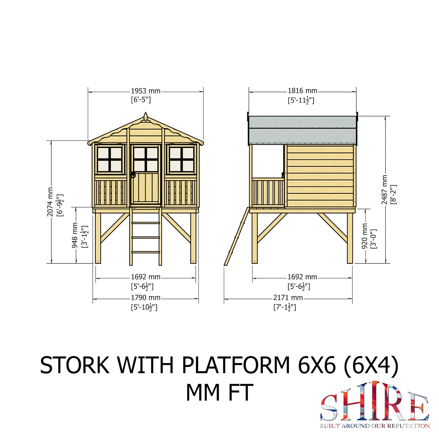 Stork Playhouse with platform