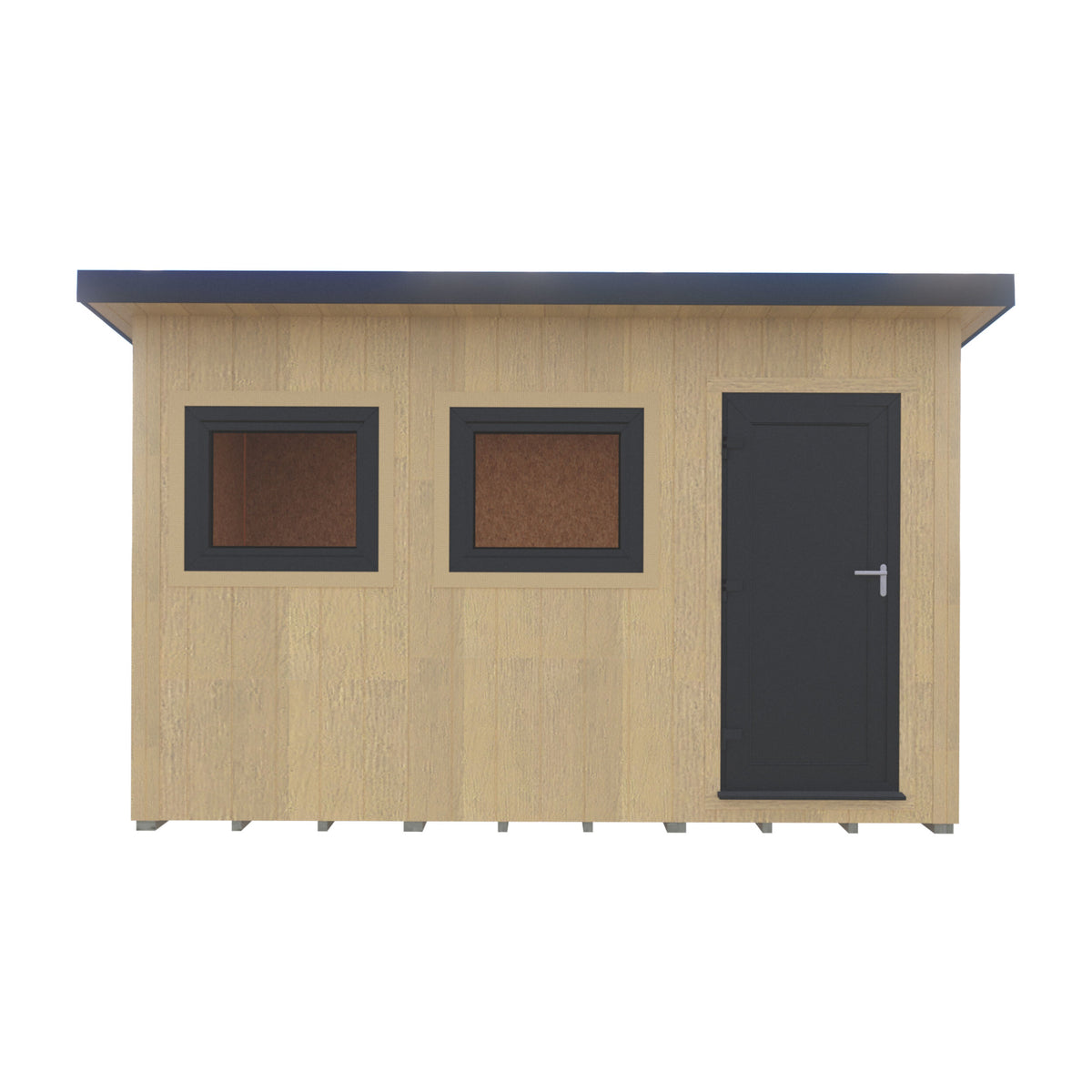 Fortis 12x8ft Style C Left Hand Hung Door, Door in High  Side, Window in High Side