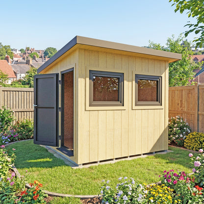 Fortis 8x8ft Style A Left Hand Hung Door, Door in High  Side, Window in High Side