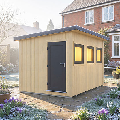 Fortis 12x8ft Style A Left Hand Hung Door, Door in High  Side, Window in High Side
