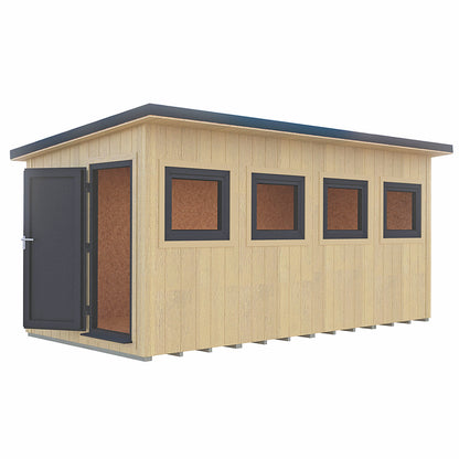 Fortis 16x8ft Style A Left Hand Hung Door, Door in High  Side, Window in High Side
