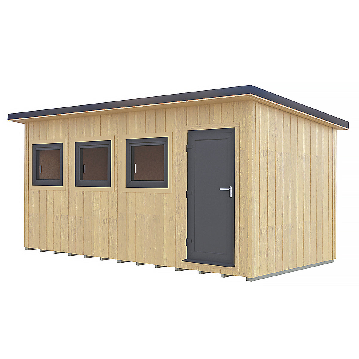 Fortis 16x8ft Style C Left Hand Hung Door, Door in High  Side, Window in High Side