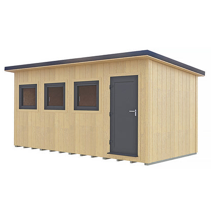 Fortis 16x8ft Style C Left Hand Hung Door, Door in High  Side, Window in High Side