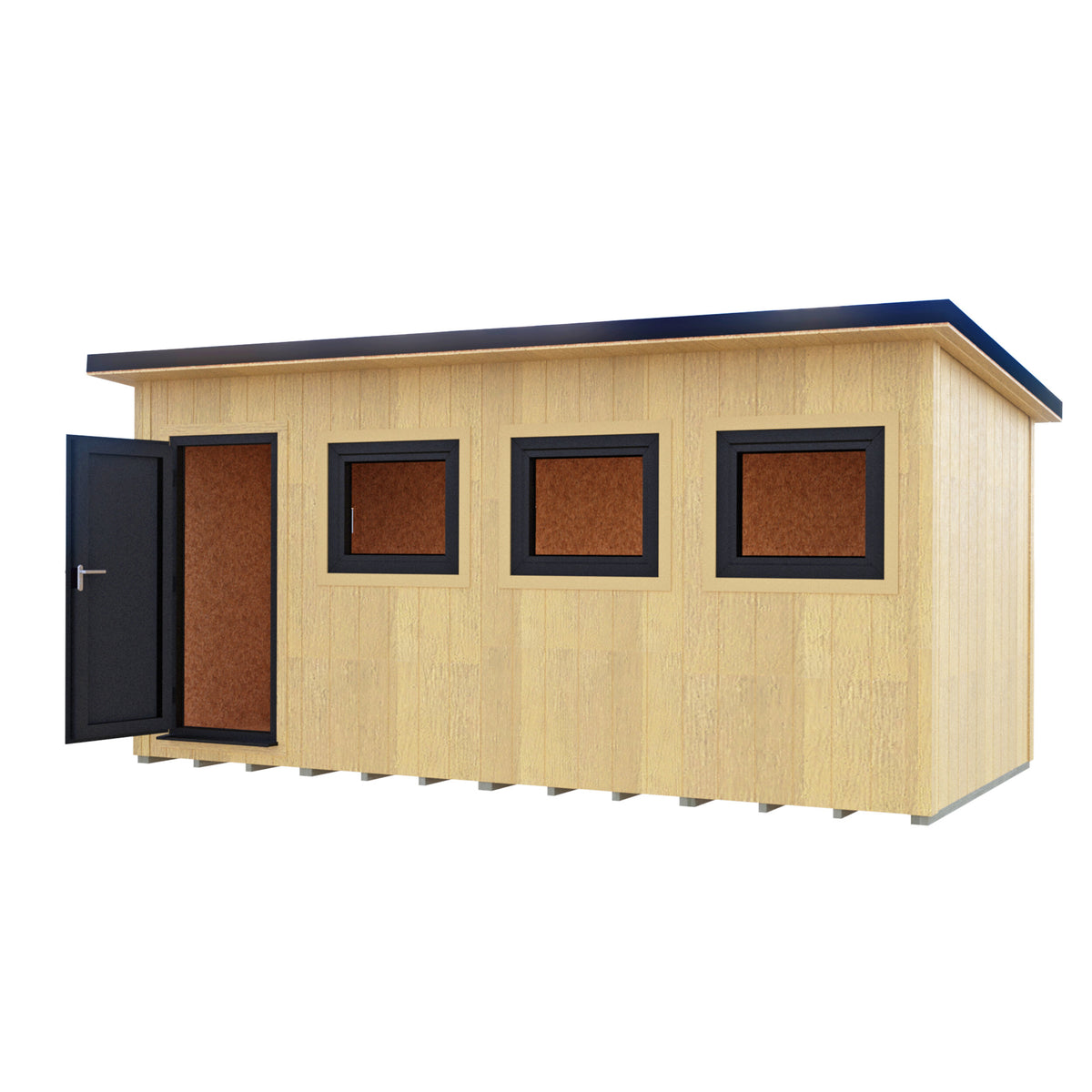 Fortis 16x8ft Style D Left Hand Hung Door, Door in High  Side, Window in High Side