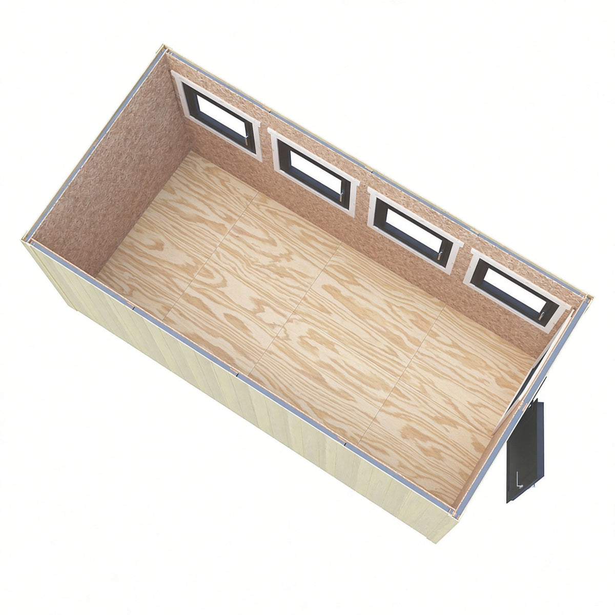 Fortis 16x8ft Style A Left Hand Hung Door, Door in High  Side, Window in High Side
