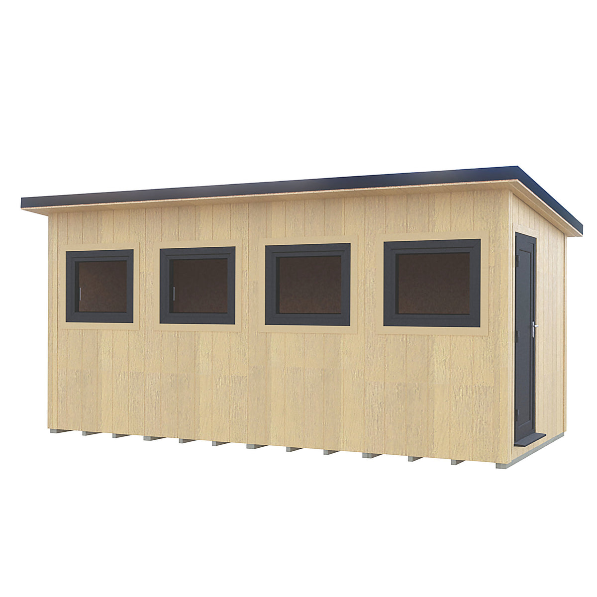 Fortis 16x8ft Style B Left Hand Hung Door, Door in High  Side, Window in High Side