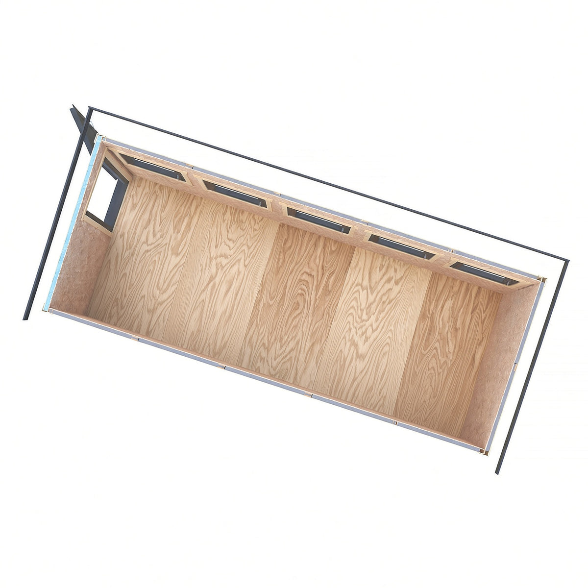 Fortis 20x8ft Style B Left Hand Hung Door, Door in High  Side, Window in High Side