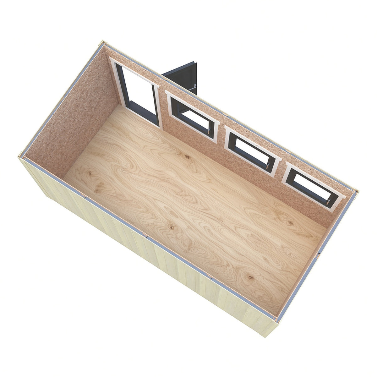 Fortis 16x8ft Style C Left Hand Hung Door, Door in High  Side, Window in High Side