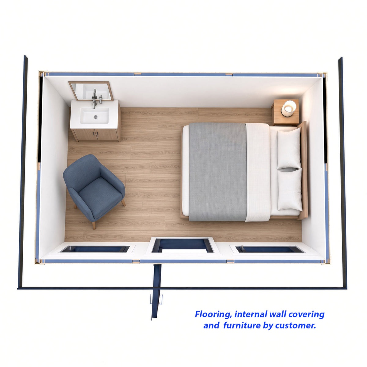 Fortis 12x8ft Style E Left Hand Hung Door, Door in High  Side, Window in High Side