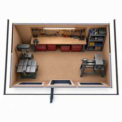 Fortis 12x8ft Style E Left Hand Hung Door, Door in High  Side, Window in High Side