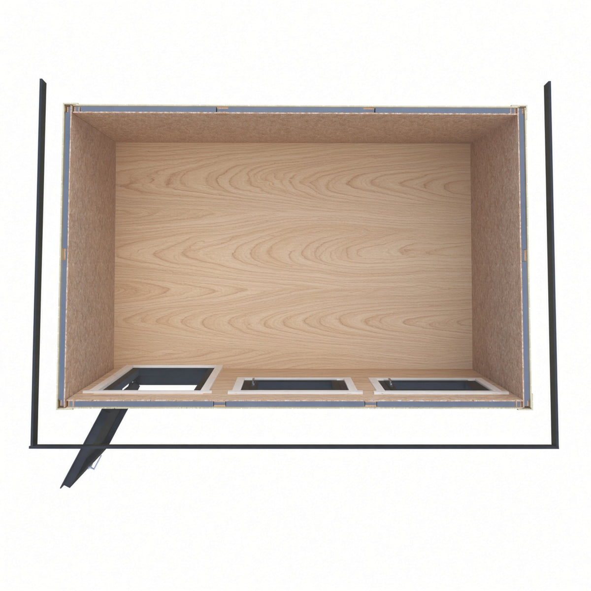 Fortis 12x8ft Style D Left Hand Hung Door, Door in High  Side, Window in High Side