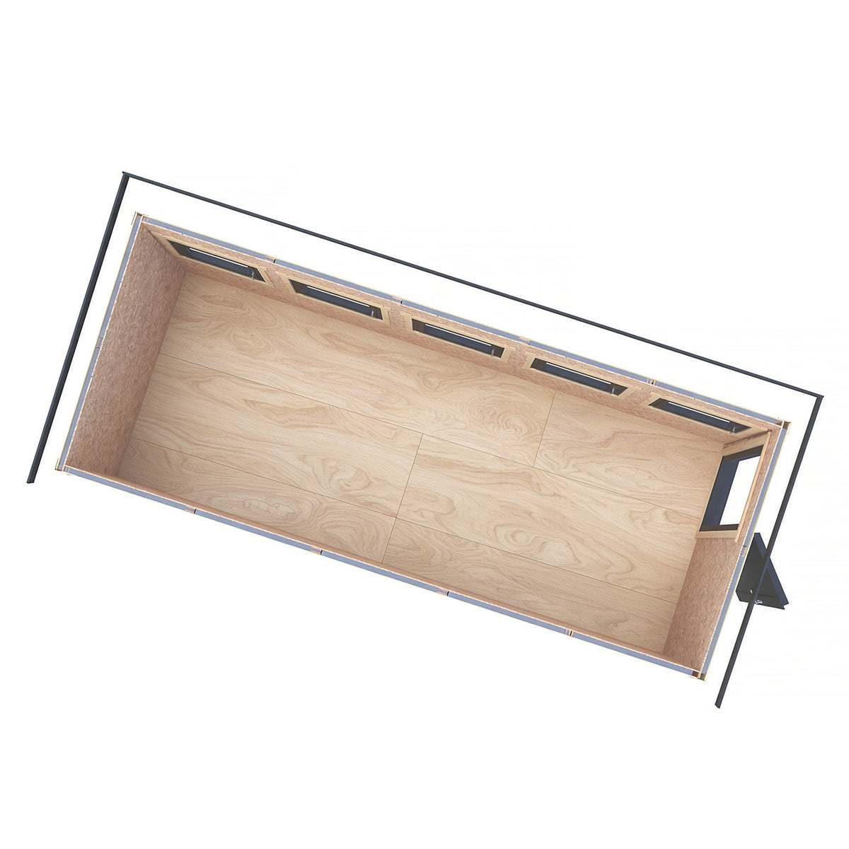 Fortis 20x8ft Style A Left Hand Hung Door, Door in High  Side, Window in High Side
