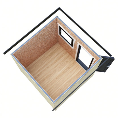 Fortis 8x8ft Style D Left Hand Hung Door, Door in High  Side, Window in High Side