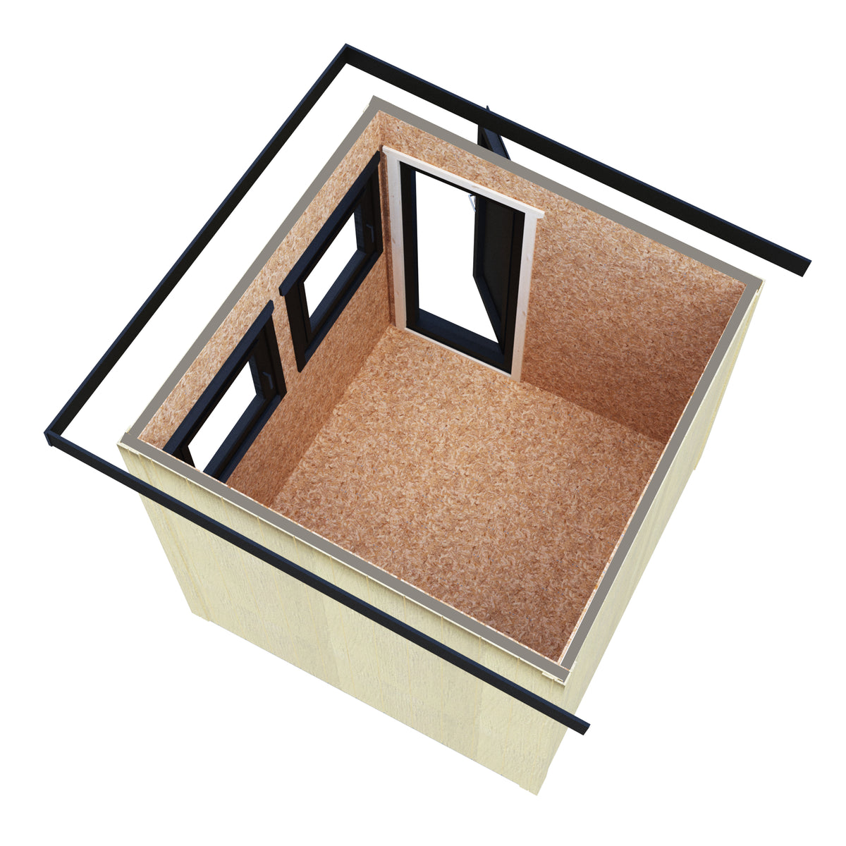 Fortis 8x8ft Style A Left Hand Hung Door, Door in High  Side, Window in High Side