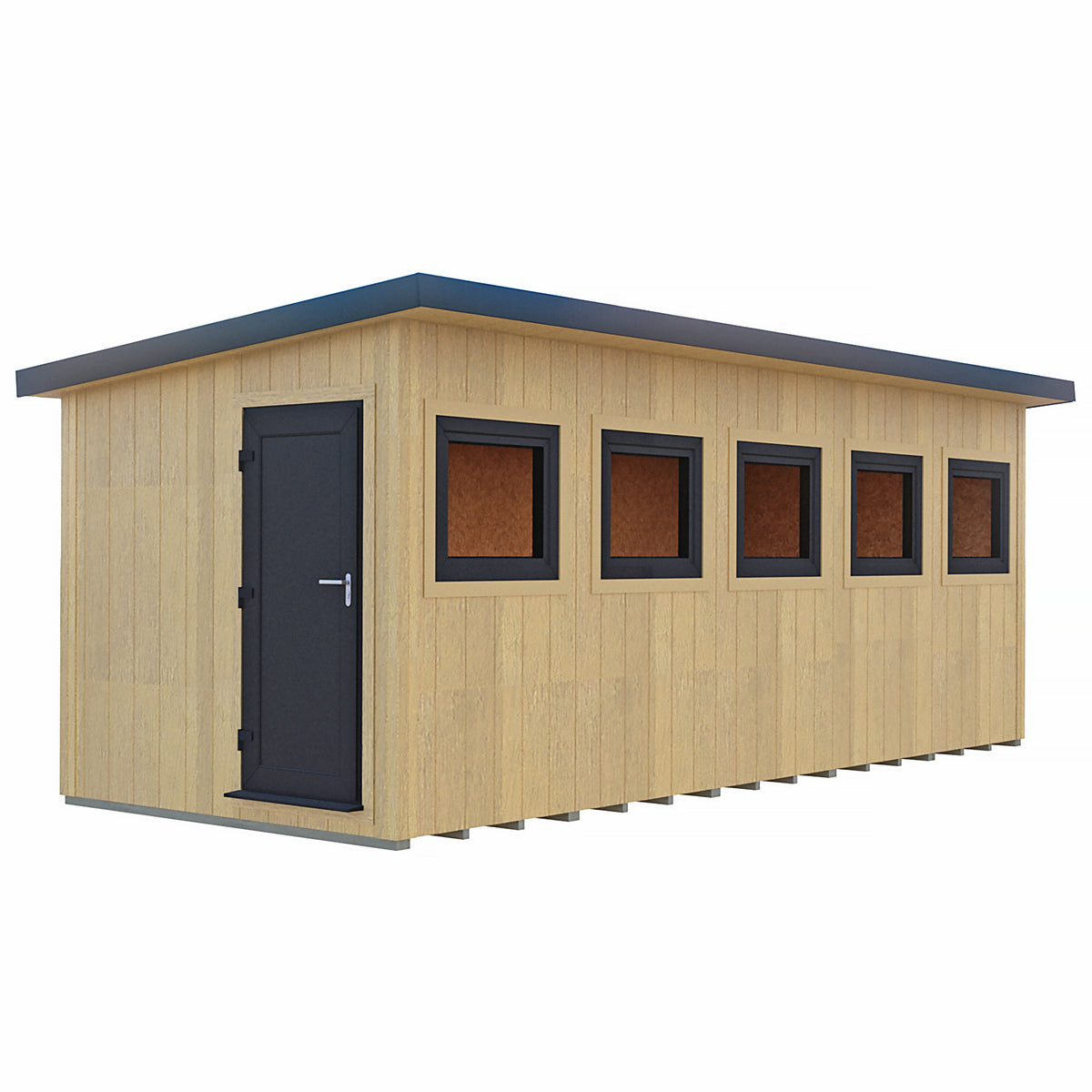 Fortis 20x8ft Style A Left Hand Hung Door, Door in High  Side, Window in High Side