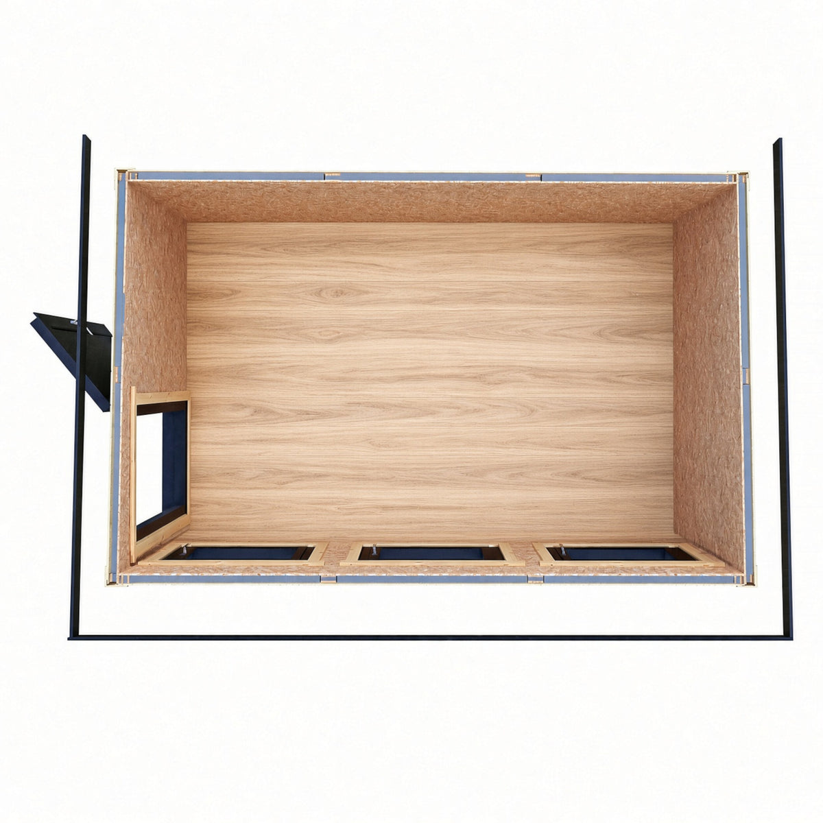 Fortis 12x8ft Style A Left Hand Hung Door, Door in High  Side, Window in High Side